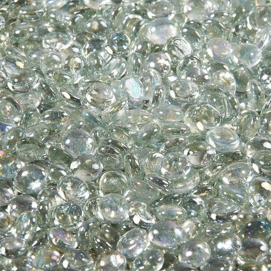 The Outdoor GreatRoom Company Clear Reflective Tempered Fire Glass Gems - 25 lb kit