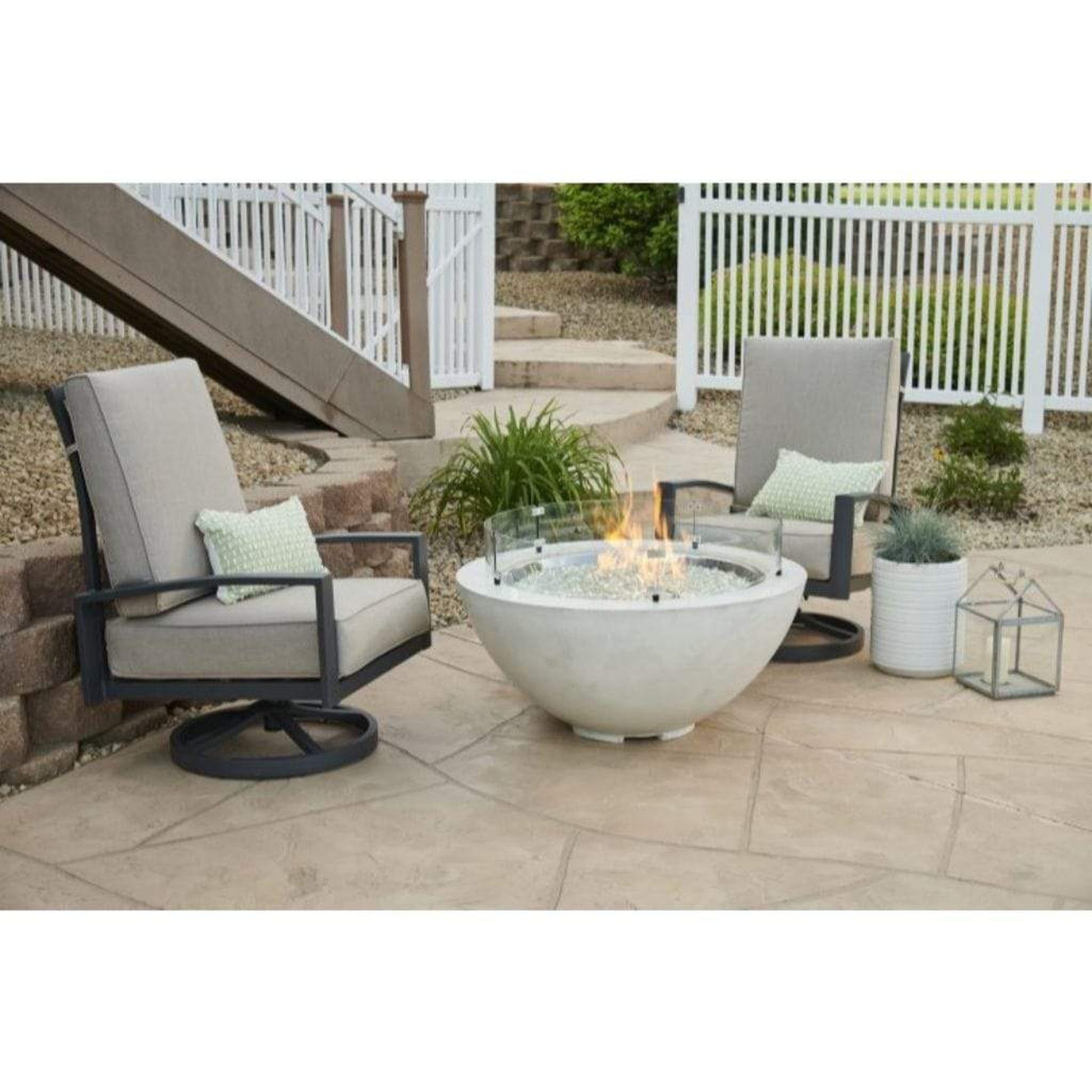 The Outdoor GreatRoom Company Cove 42" Natural Grey Round Gas Fire Pit Bowl