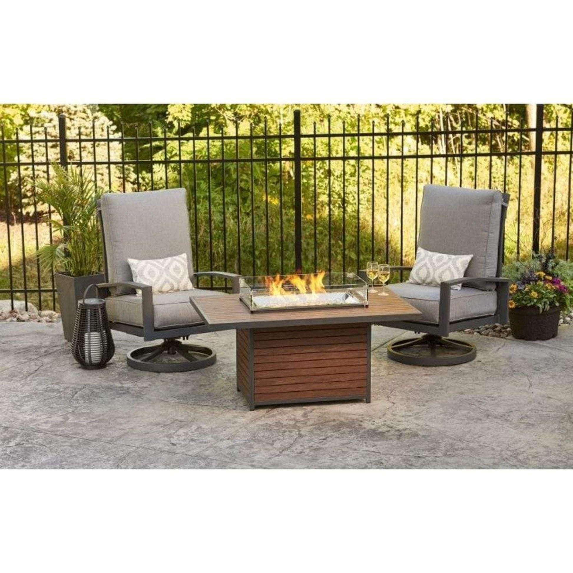 The Outdoor GreatRoom Company Kenwood and Brooks 50" Rectangular Chat Height Gas Fire Pit Table