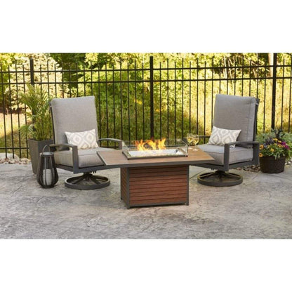 The Outdoor GreatRoom Company Kenwood and Brooks 50" Rectangular Chat Height Gas Fire Pit Table