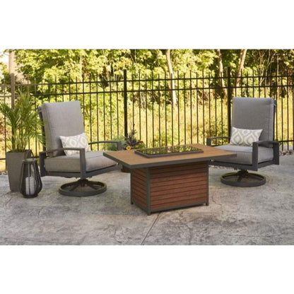 The Outdoor GreatRoom Company Kenwood and Brooks 50" Rectangular Chat Height Gas Fire Pit Table