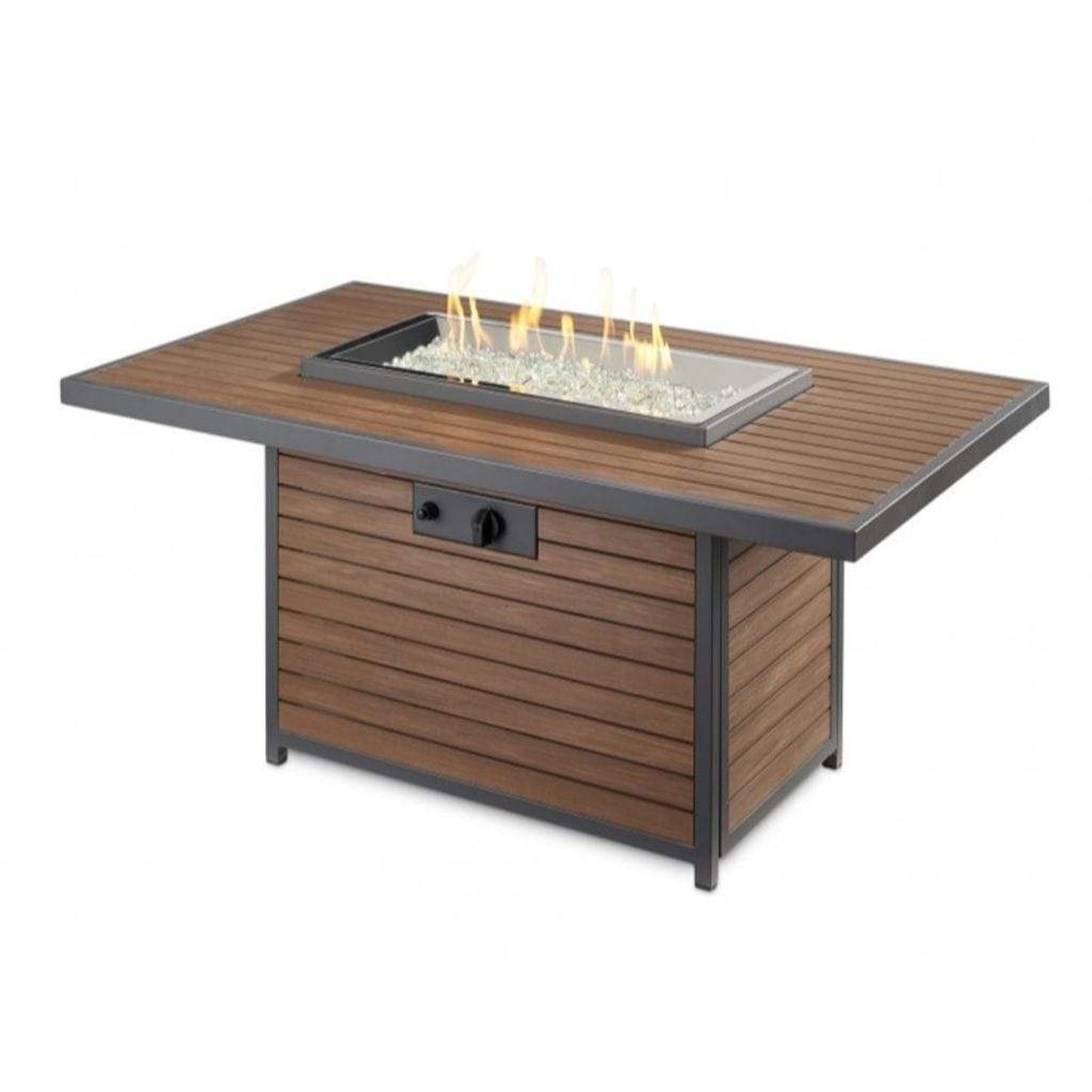 The Outdoor GreatRoom Company Kenwood and Brooks 50" Rectangular Chat Height Gas Fire Pit Table