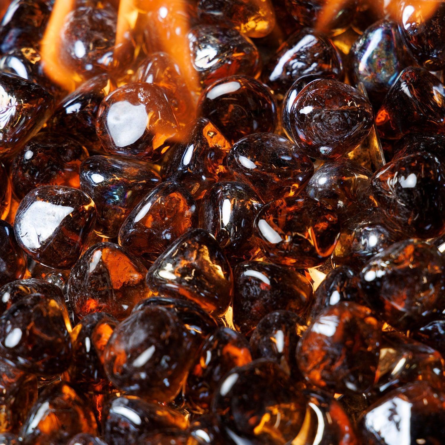 The Outdoor GreatRoom Company Copper Reflective Large Tempered Reflective Fire Glass Diamonds - 10 lb Kit