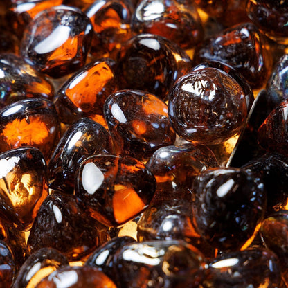 The Outdoor GreatRoom Company Copper Reflective Large Tempered reflective Fire Glass Diamonds - 20 lb Kit