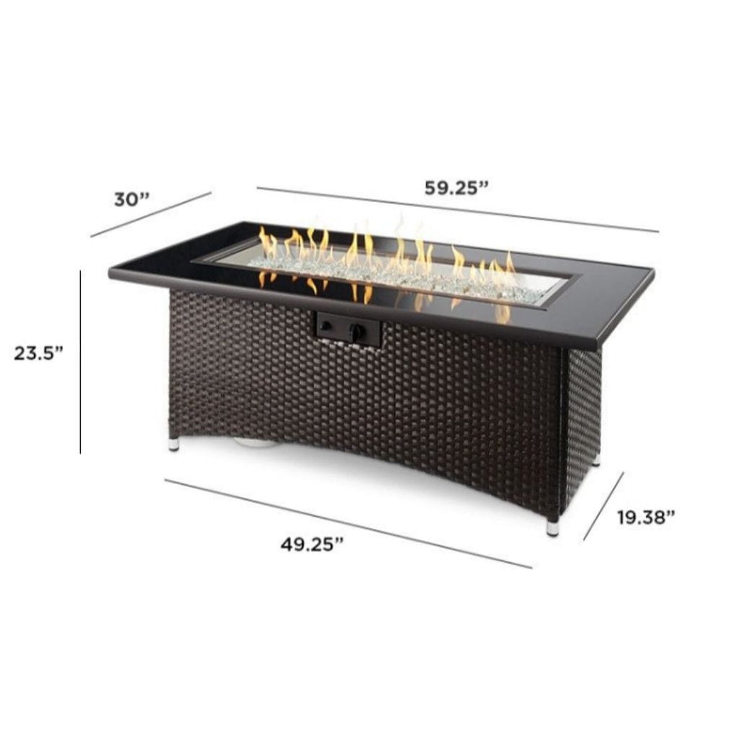 The Outdoor GreatRoom Company Montego 59" Balsam Linear Gas Fire Pit Table