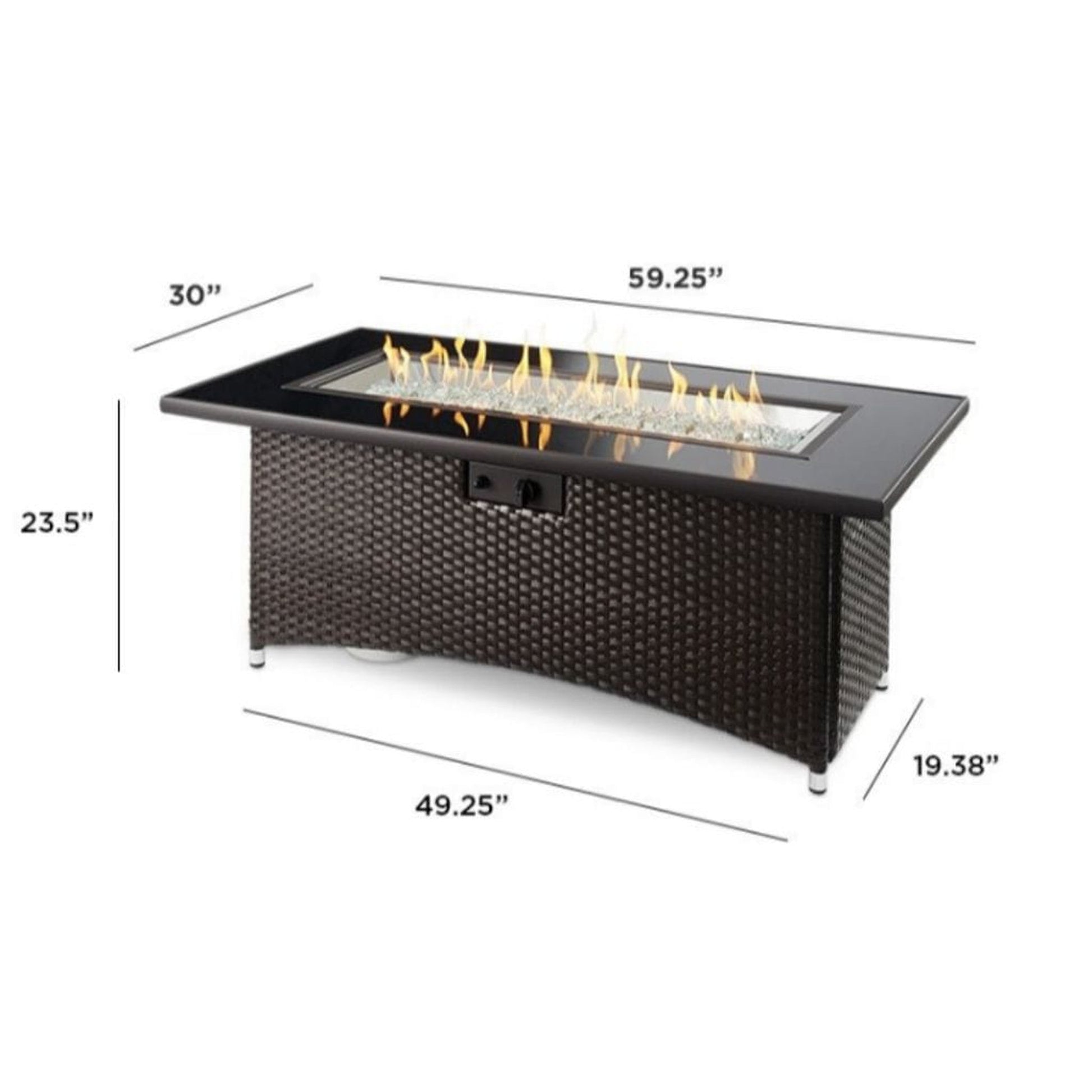 The Outdoor GreatRoom Company Montego 59" Balsam Linear Gas Fire Pit Table