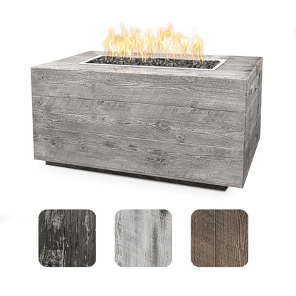 The Outdoor Plus 108" Catalina GFRC Wood Grain Concrete Rectangle Gas Fire Pit