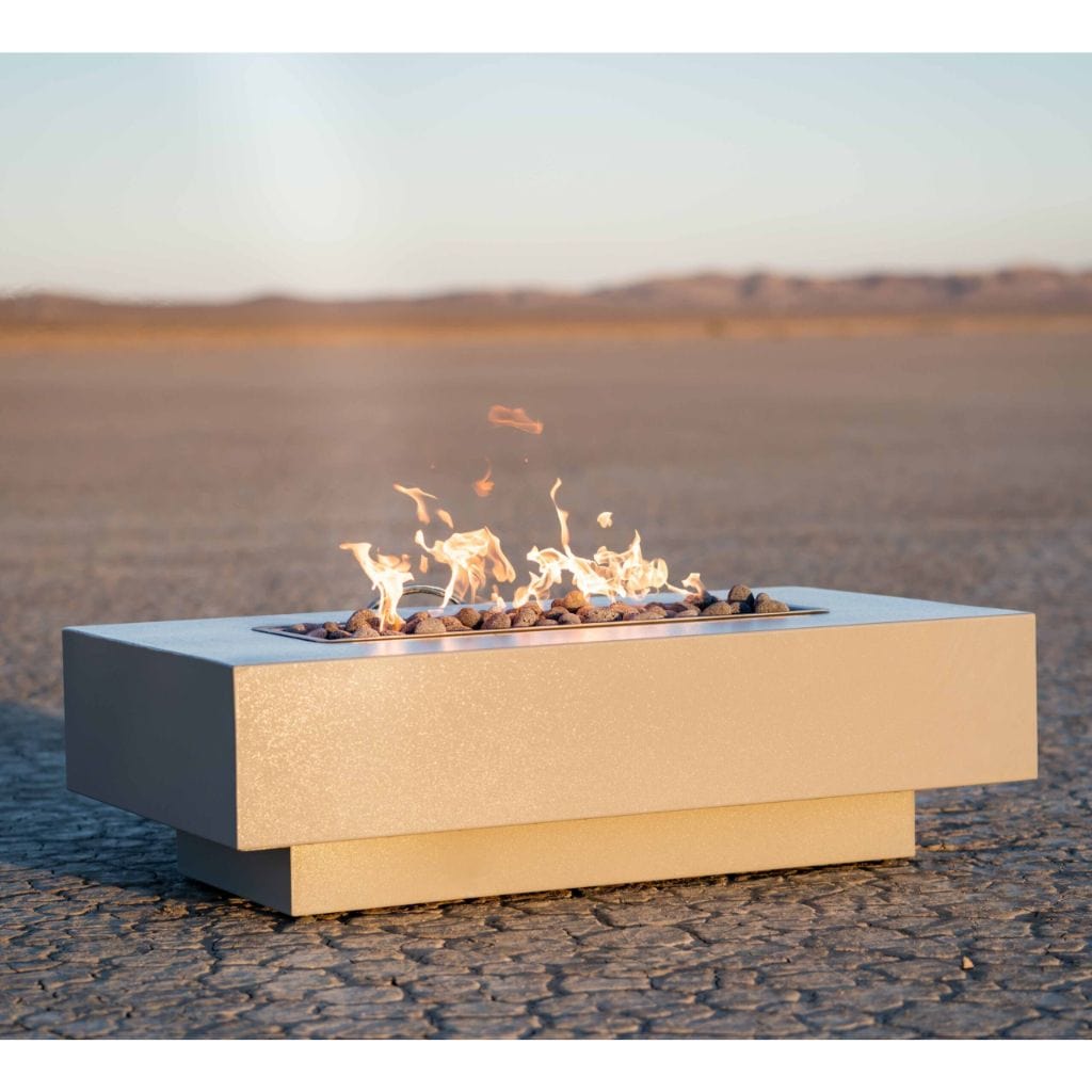 The Outdoor Plus 108" Coronado Powder Coated Steel Rectangle Fire Pit Table