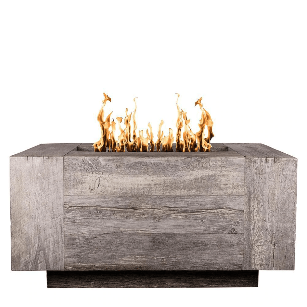 The Outdoor Plus 120" Catalina GFRC Wood Grain Concrete Rectangle Gas Fire Pit