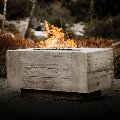 The Outdoor Plus 120" Catalina GFRC Wood Grain Concrete Rectangle Gas Fire Pit