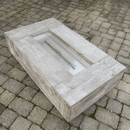 The Outdoor Plus 120" Coronado GFRC Wood Grain Concrete Rectangle Gas Fire Pit