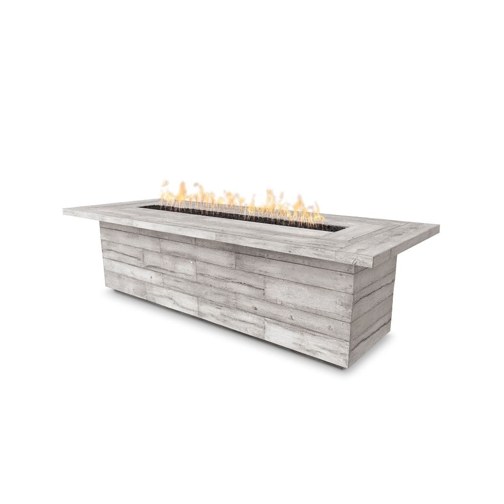 The Outdoor Plus 144" Laguna GFRC Wood Grain Concrete Rectangle Gas Fire Pit Table