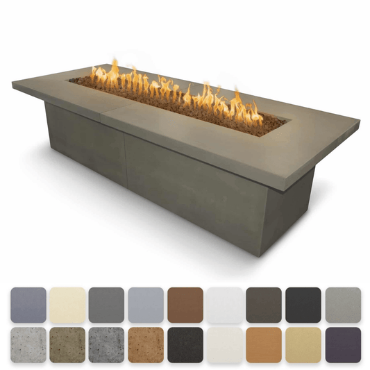 The Outdoor Plus 144" Newport GFRC Concrete Rectangle Natural Gas Fire Table