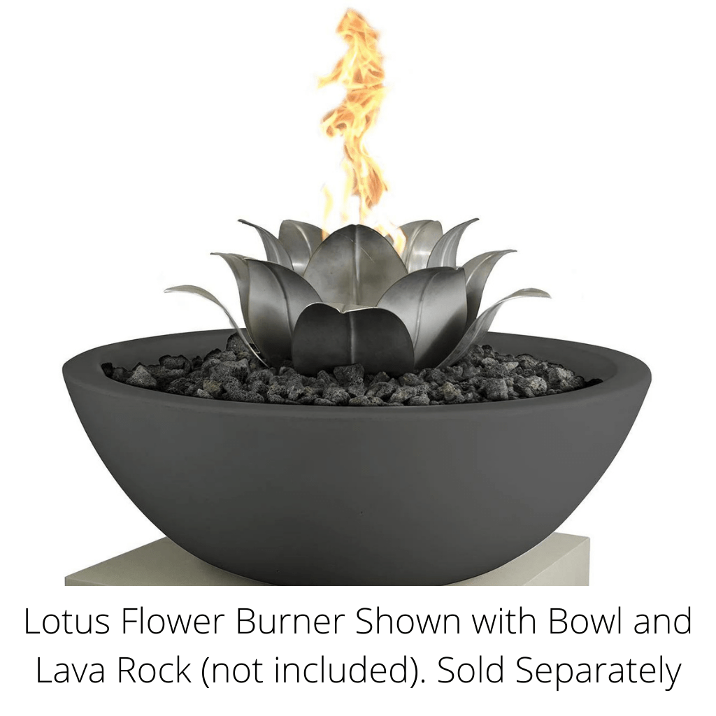 The Outdoor Plus 18" Stainless Steel Gas Lotus Flower Ornamental Burner for Fire Bowls and Pits