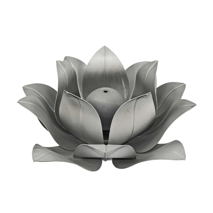 The Outdoor Plus 18" Stainless Steel Gas Lotus Flower Ornamental Burner for Fire Bowls and Pits