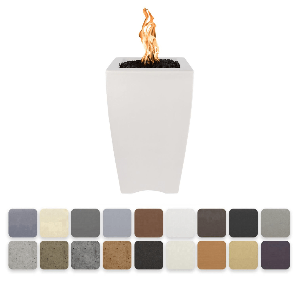 The Outdoor Plus 20" Baston Pillar GFRC Concrete Square Natural Gas Fire Pit With Access Door