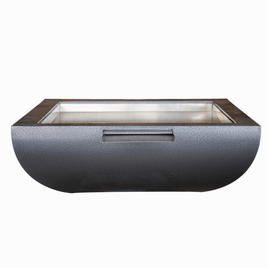 The Outdoor Plus 24" Avalon Hammered Copper & Stainless Steel Square Fire & Water Bowl