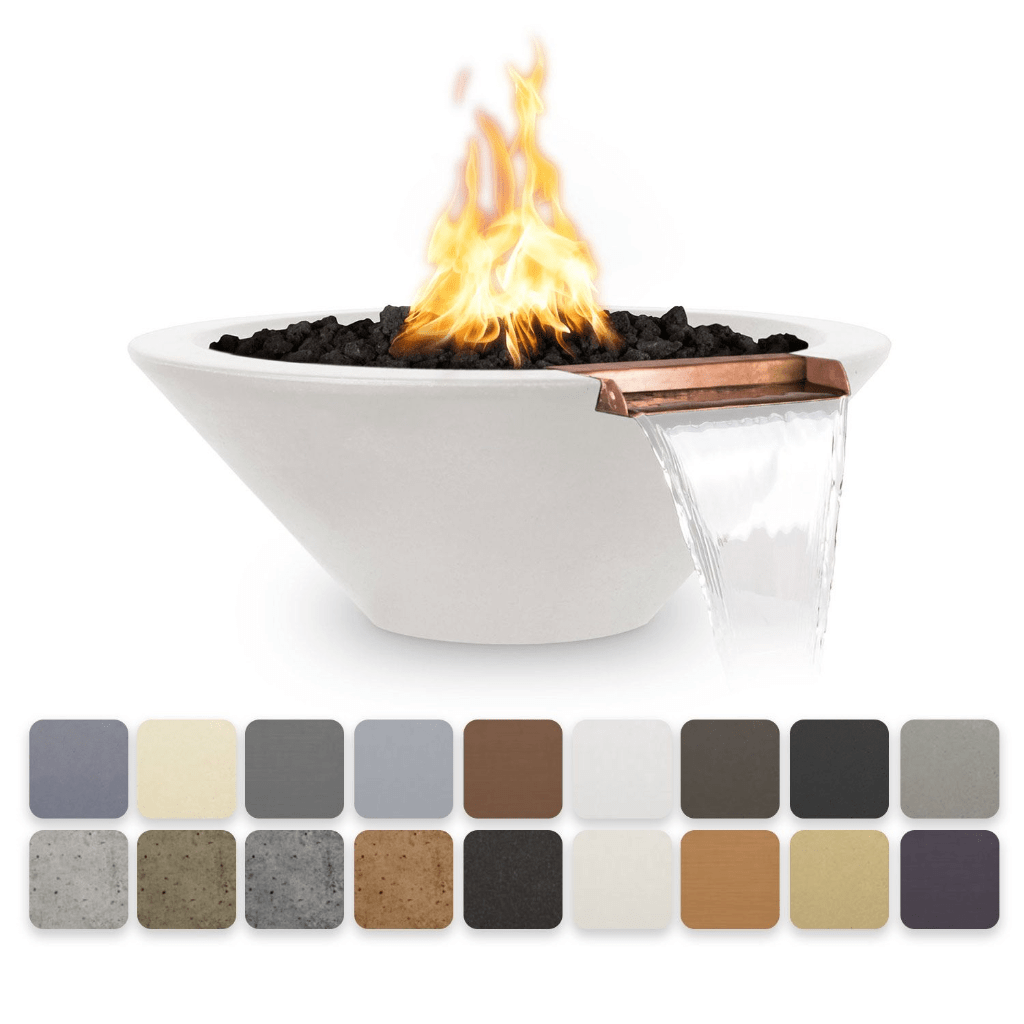 The Outdoor Plus 24" Cazo GFRC Concrete Round Fire and Water Bowl