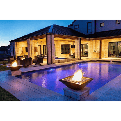 The Outdoor Plus 24" Maya GFRC Concrete Square Fire Bowl