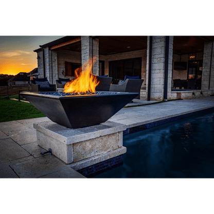 The Outdoor Plus 24" Maya GFRC Concrete Square Fire Bowl