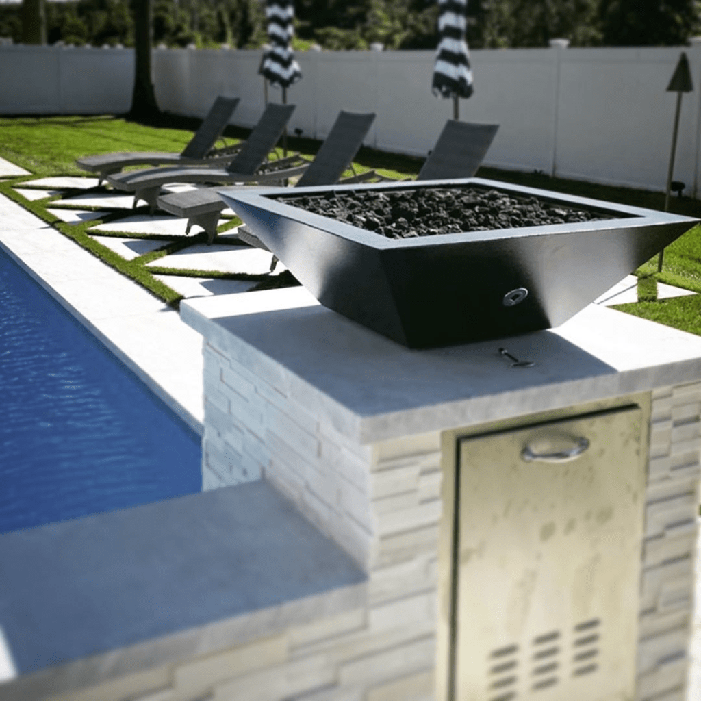 The Outdoor Plus 24" Maya GFRC Concrete Square Fire Bowl