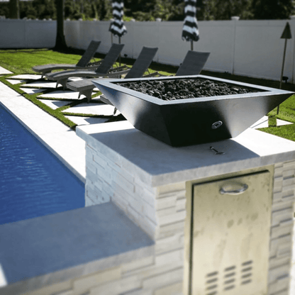 The Outdoor Plus 24" Maya GFRC Concrete Square Fire Bowl