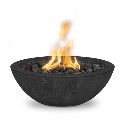 The Outdoor Plus 27" Sedona GFRC Wood Grain Concrete Round Fire Bowl