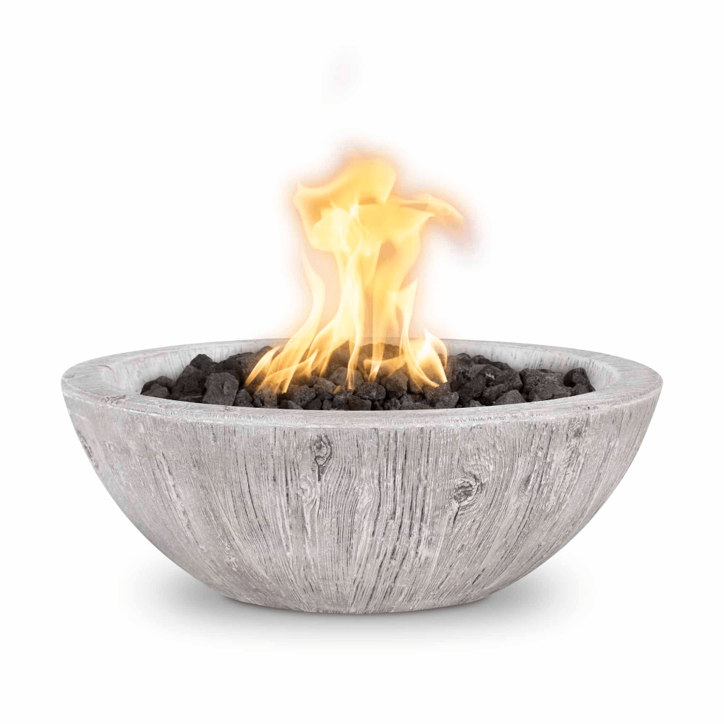 The Outdoor Plus 27" Sedona GFRC Wood Grain Concrete Round Fire Bowl