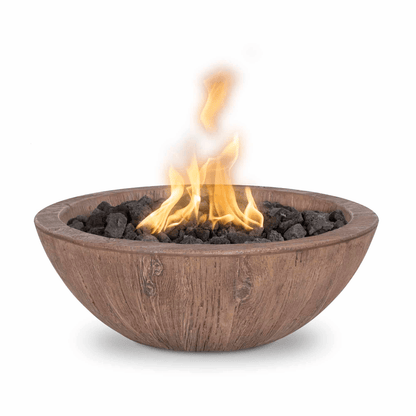 The Outdoor Plus 27" Sedona GFRC Wood Grain Concrete Round Fire Bowl