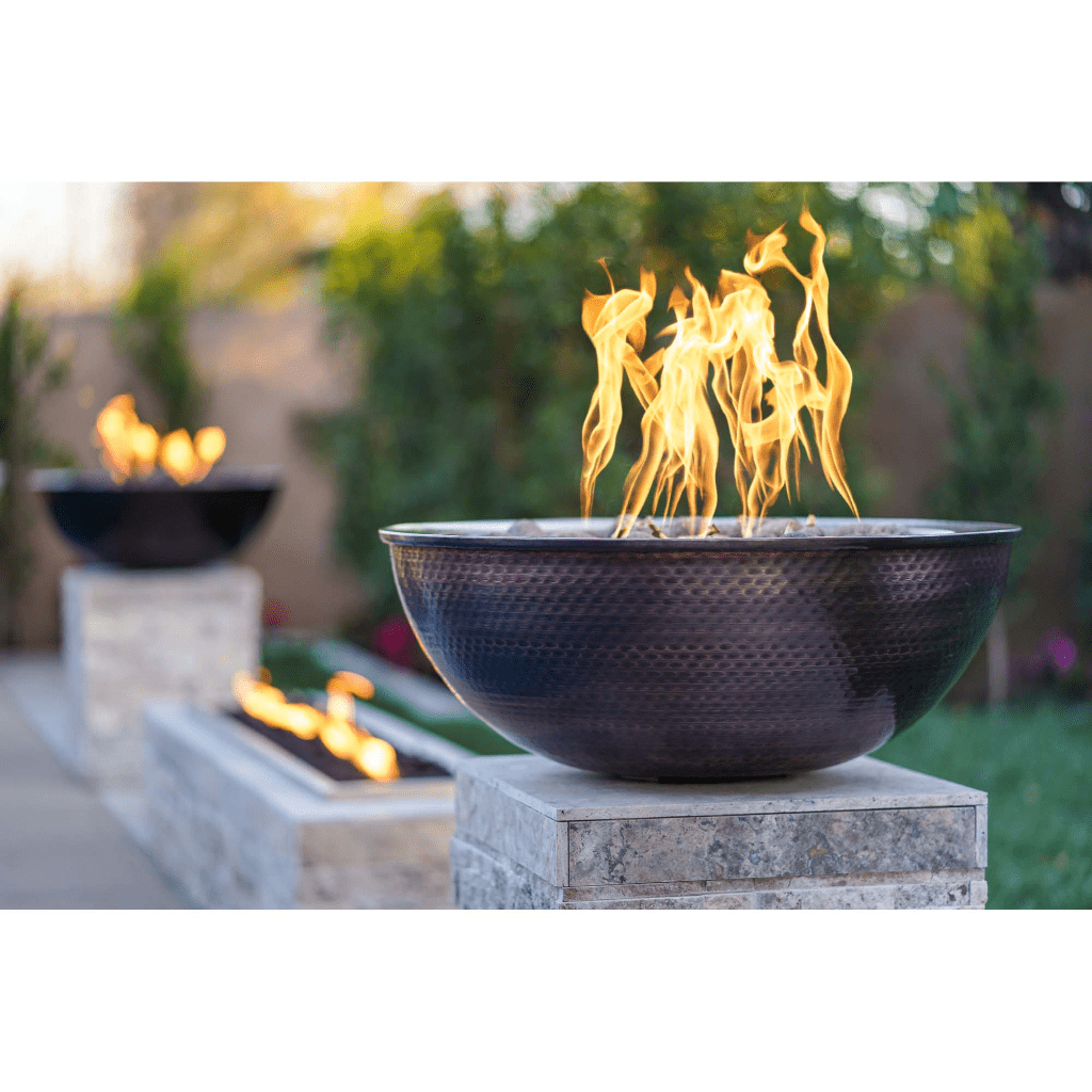 The Outdoor Plus 27" Sedona Hammered Copper Round Fire Bowl