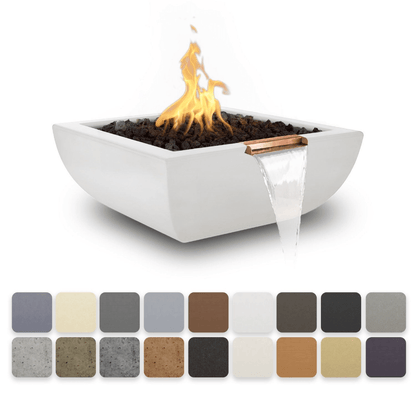 The Outdoor Plus 30" Avalon GFRC Concrete Square Fire & Water Bowl