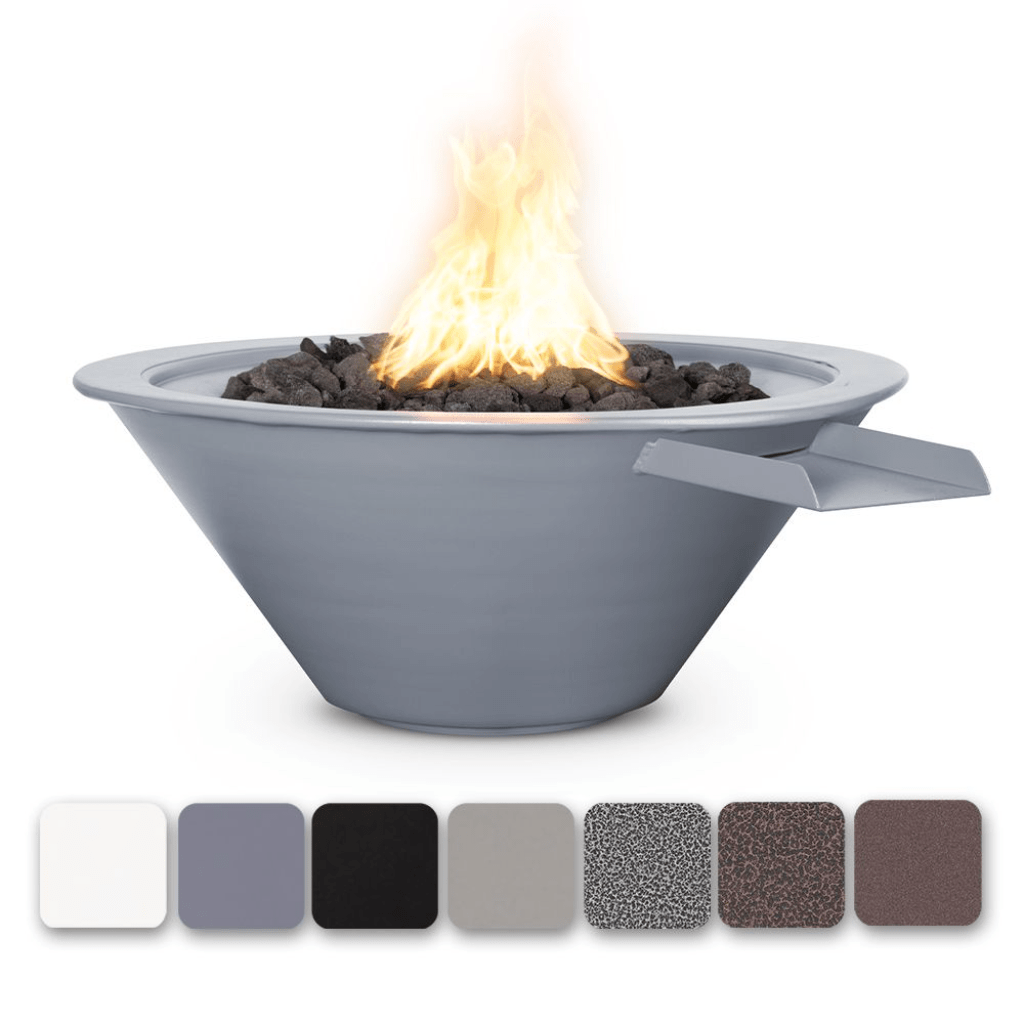 The Outdoor Plus 30" Cazo Powder Coated Steel Round Fire & Water Bowl