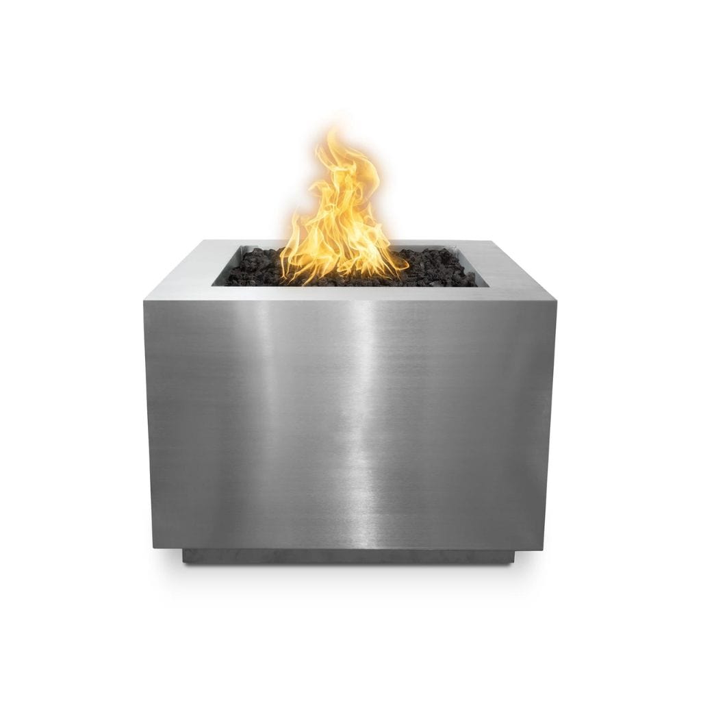 The Outdoor Plus 30" Forma Copper & Corten Steel & Stainless Steel Square Fire Pit
