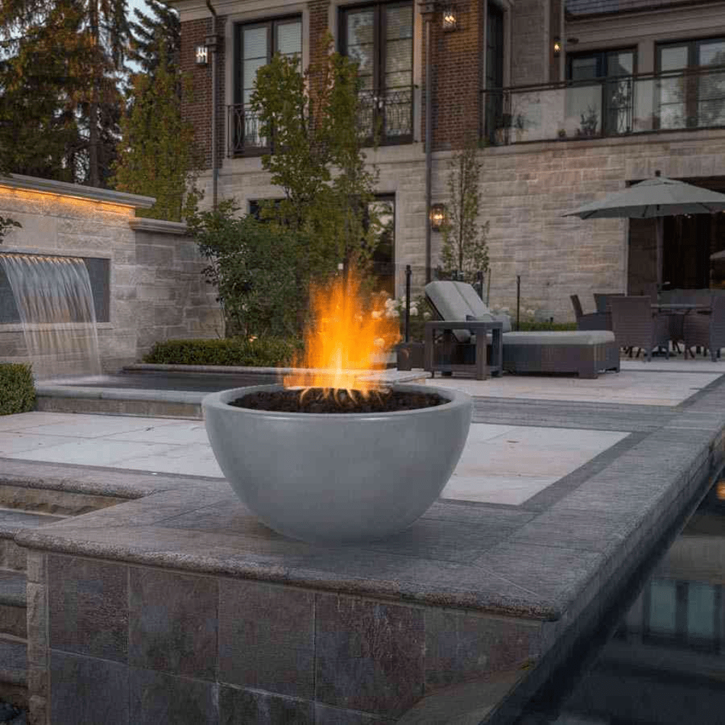 The Outdoor Plus 30" Luna GFRC Concrete Round Fire Bowl