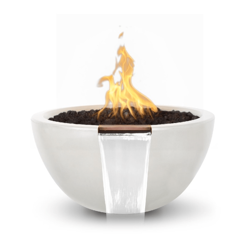 The Outdoor Plus 30" Luna GFRC Concrete Round Fire & Water Bowl