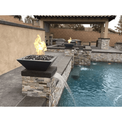 The Outdoor Plus 30" Maya GFRC Concrete Square Fire Bowl