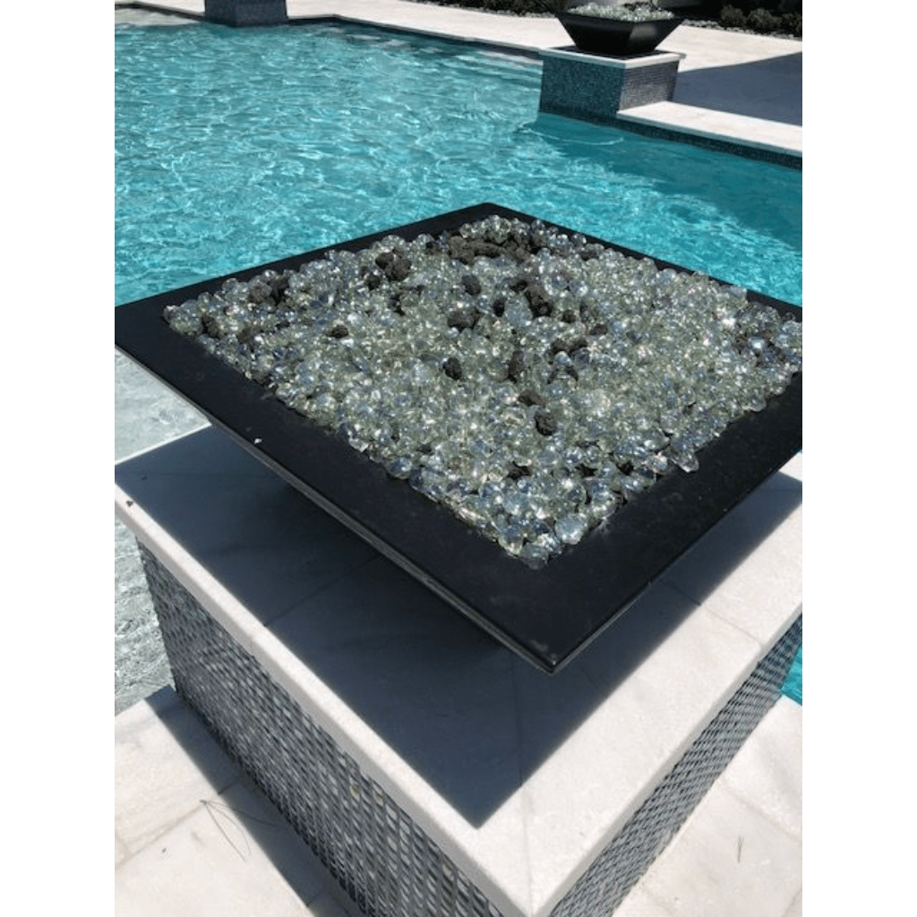 The Outdoor Plus 30" Maya GFRC Concrete Square Fire Bowl
