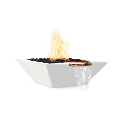 The Outdoor Plus 30" Maya GFRC Concrete Square Fire & Water Bowl