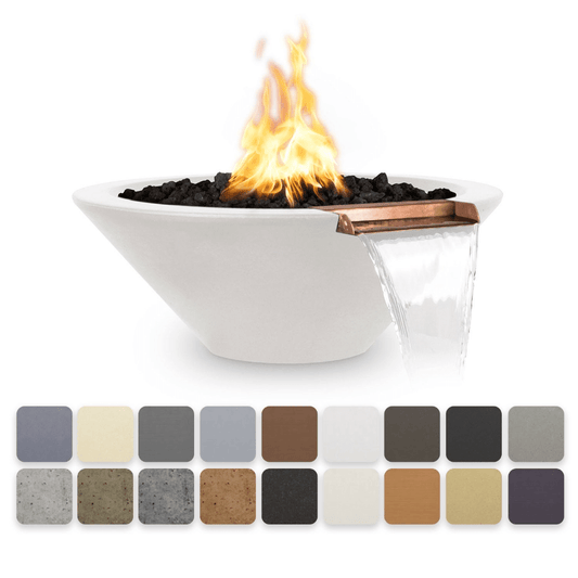 The Outdoor Plus 31" Cazo GFRC Concrete Round Fire and Water Bowl