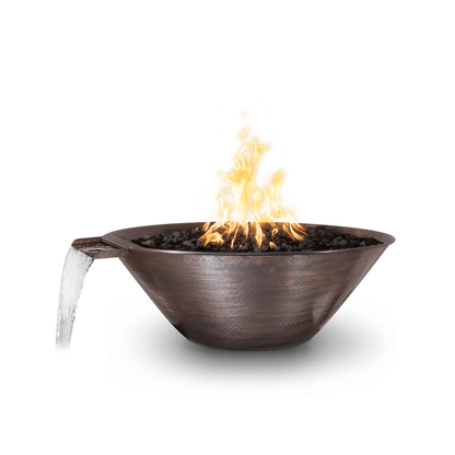 The Outdoor Plus 31" Remi Hammered Copper Round Fire & Water Bowl