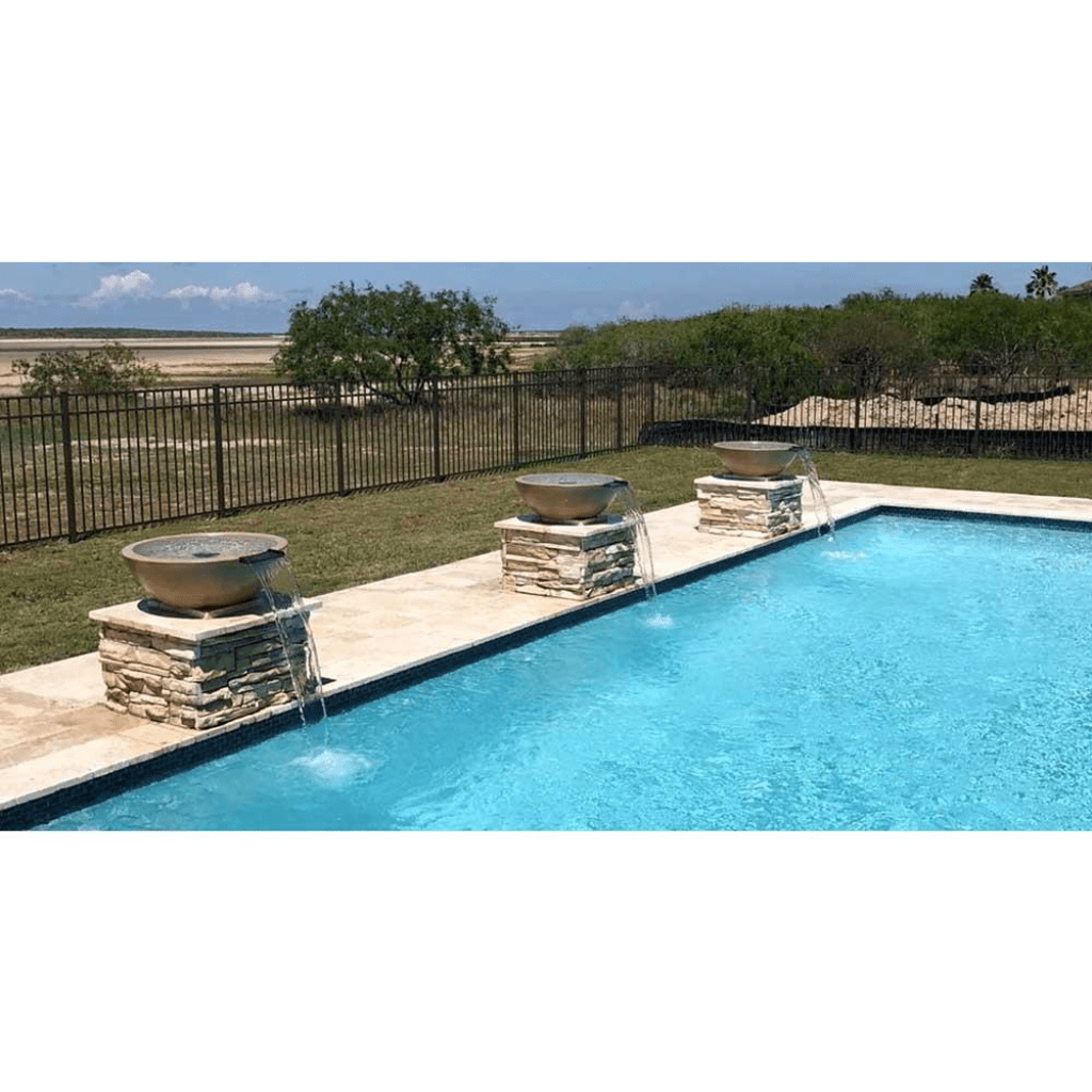 The Outdoor Plus 33" Sedona GFRC Concrete Round Fire and Water Bowl