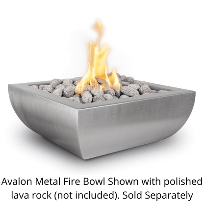 The Outdoor Plus 36" Avalon Hammered Copper & Stainless Steel Square Fire Bowl