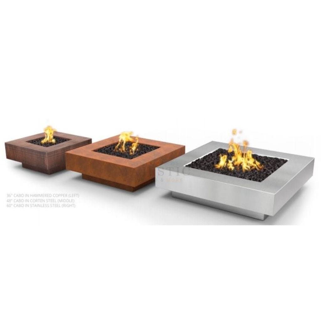 The Outdoor Plus 36" Cabo Copper & Corten Steel & Stainless Steel Square Fire Pit
