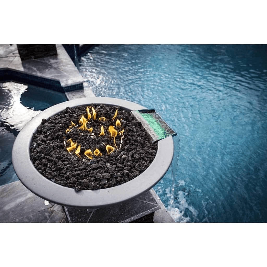 The Outdoor Plus 36" Cazo GFRC Concrete Round Fire and Water Bowl