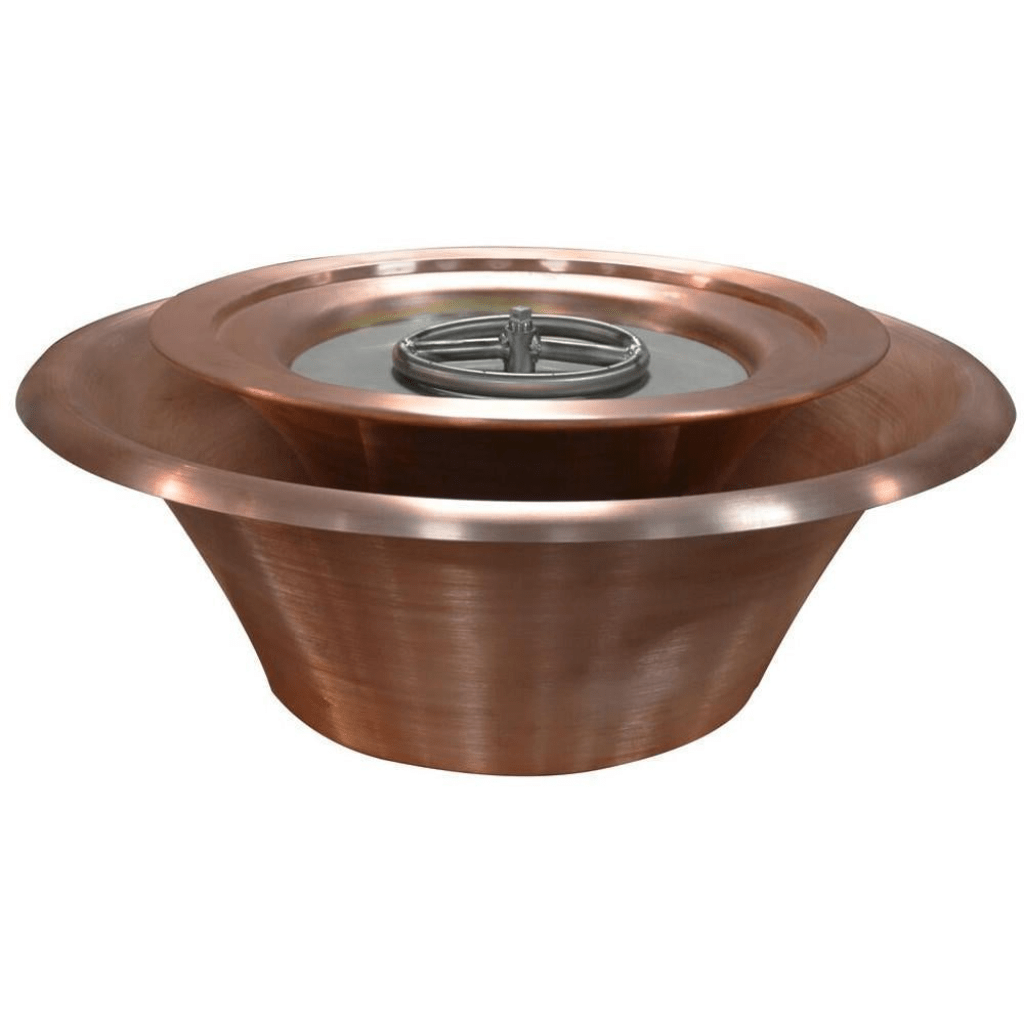 The Outdoor Plus 36" Cazo Hammered Copper 360° Spill Round Fire & Water Bowl