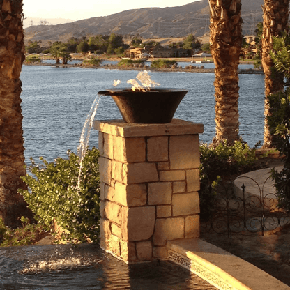 The Outdoor Plus 36" Cazo Powder Coated Steel Round Fire & Water Bowl