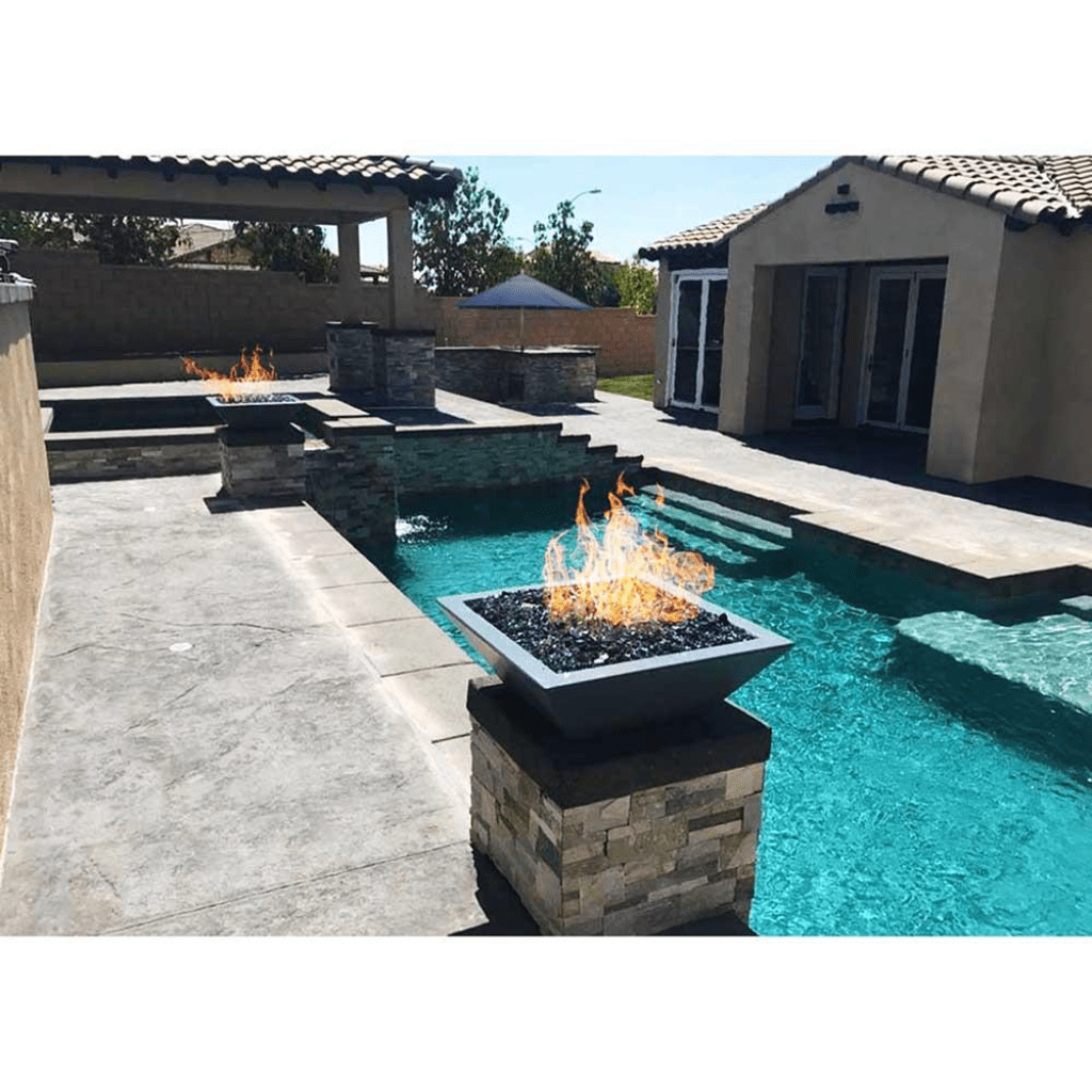 The Outdoor Plus 36" Maya GFRC Concrete Square Fire Bowl