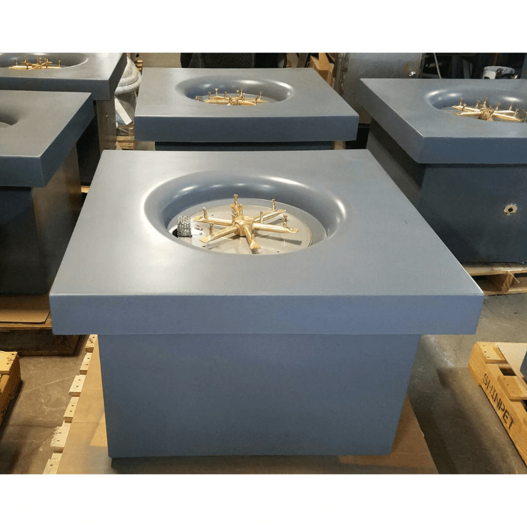The Outdoor Plus 36" Ramona GFRC Concrete Square Liquid Propane Fire Pit Table