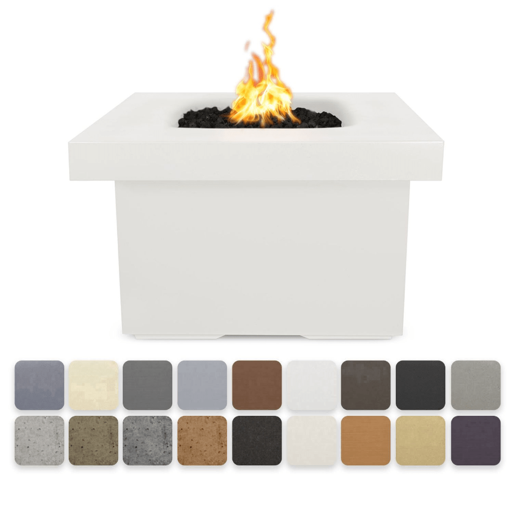 The Outdoor Plus 36" Ramona GFRC Concrete Square Liquid Propane Fire Pit Table