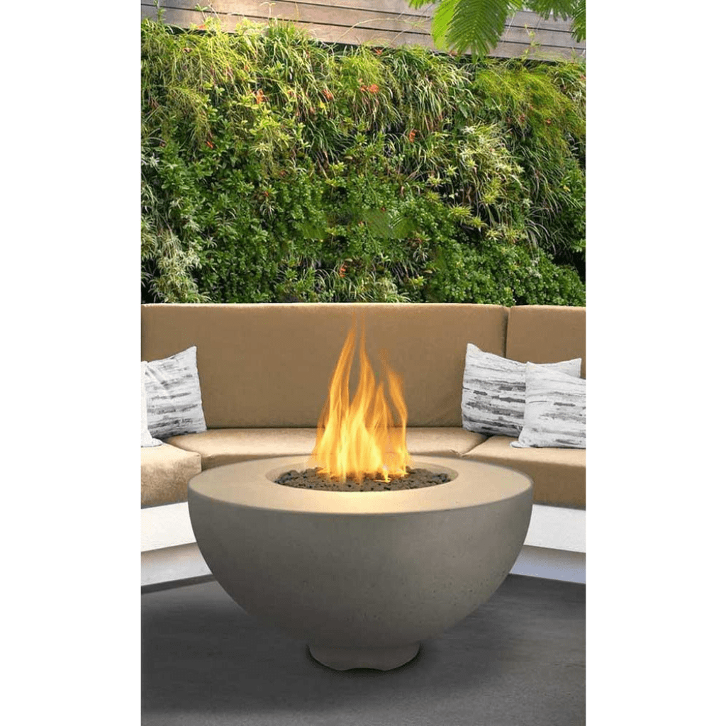 The Outdoor Plus 37" Sienna GFRC Concrete Round Liquid Propane Fire Pit